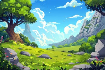 Vibrant cartoon landscapes for awe-inspiring animation sequences