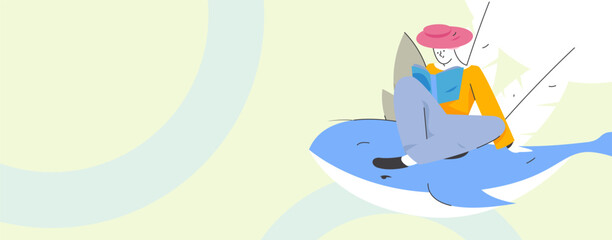 Character reading quietly vector concept operation hand drawn illustration
