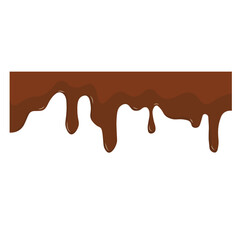 Cokelat meleleh menetes pada latar belakang putih, ilustrasi vektor realistis