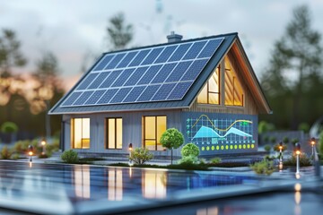wide banner design of a infographic diagram for battery packs alternative electric clean energy storage system at smart home with solar panels roof as backup or sustainable energy concepts