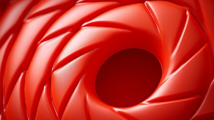 Fototapeta premium Vibrant closeup of a lifebuoy ring, showcasing detailed texture for water safety gear.