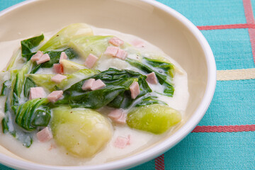 青梗菜のクリーム煮