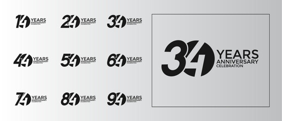 Obraz premium anniversary logo style set with black color can be use for celebration moment