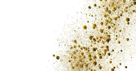 Mesmeric Moments: Mesmeric 3D Illustration Depicting Mesmerizing gold Confetti