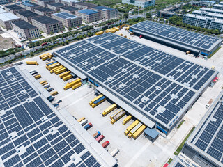 view of solar power panels on roof terrace