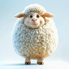 Cute sheep cartoon design. Chibi sheep cartoon Illustration