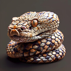 Obraz premium Snake toon 3D model design. Realistic Snake cartoon Illustration