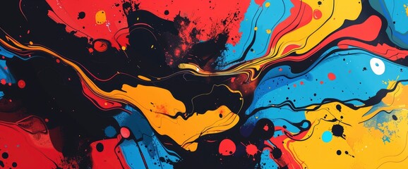 Abstract Art Influenced By Traditional Techniques, Cartoon Style, Background