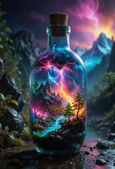 Fantasy Landscape in a Bottle