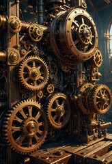 Obraz premium Steampunk Machine Gears