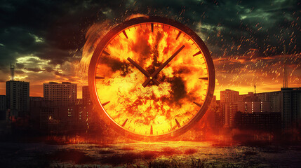 The doomsday scene of a catastrophe, digital illustration