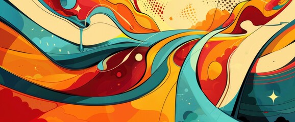 Abstract Art Using Contrasting Elements, Cartoon Style, Background