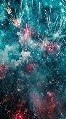 Fototapeta premium Colorful fireworks in the night sky. 