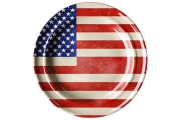 A plate with the American flag on it