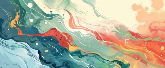 Abstract Art With A Calm, Serene Feel, Cartoon Style, Background