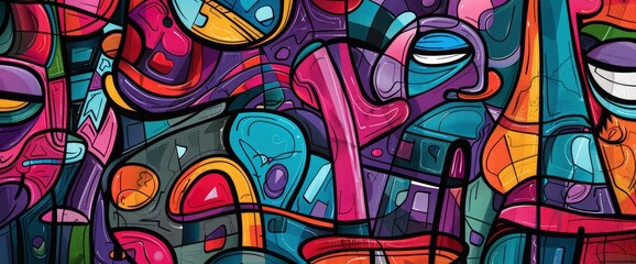 Obraz premium Abstract Art With A Focus On Textures, Cartoon Style, Background