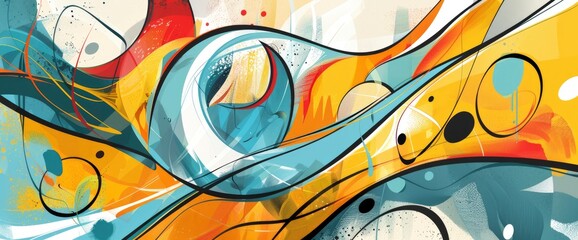 Obraz premium Abstract Art With A Playful, Whimsical Touch, Cartoon Style, Background
