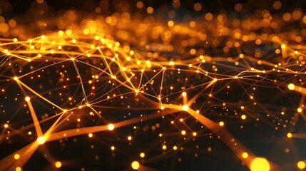 Obraz premium Glowing Digital Network Connections Futuristic Abstract Background