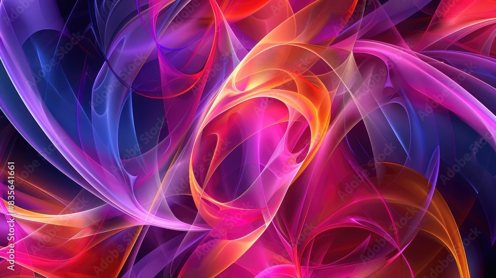 Poster vibrant abstract backdrop with a variety of dynamic shapes set against a dark backdrop attractive co