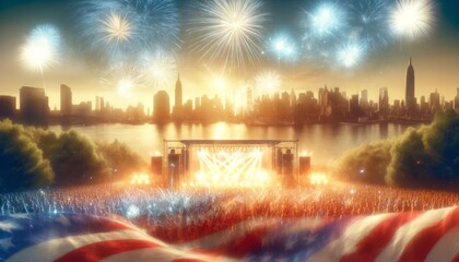 Crowd celebrating Independence Day with fireworks, highlighting the spirit of freedom