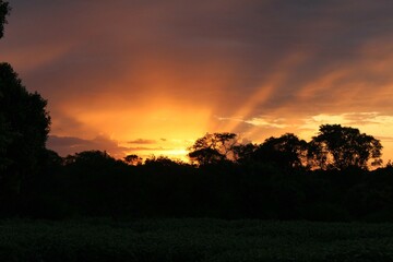 sunset in the mountains