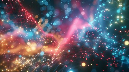 Fototapeta premium Mesmerizing Colorful Galactic Nebula in the Cosmic Universe with Glowing Celestial Formations