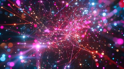 Mesmerizing Cosmic Explosion of Vibrant Lights and Sparks in Dramatic