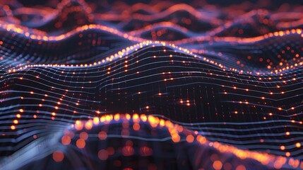 Mesmerizing Glowing Waves of Digital Lights and Energy Patterns