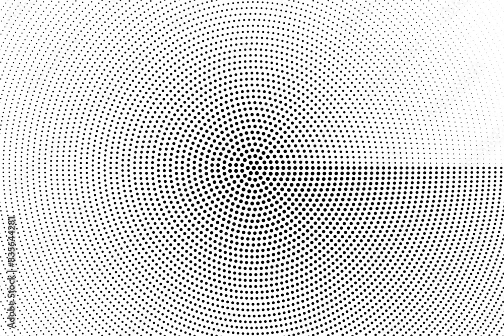 Aufkleber black and white abstract background patter, circular halftone dots vector design.