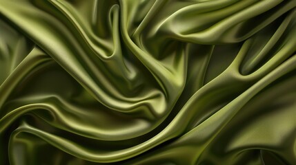 Elegant Abstract Olive Gradient Silk Satin Background for Luxury Design