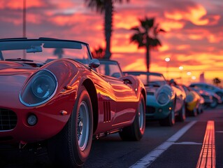 Vintage Sports Cars at Sunset Show