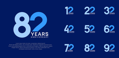 anniversary logo style vector design with blue color can be use for celebration day