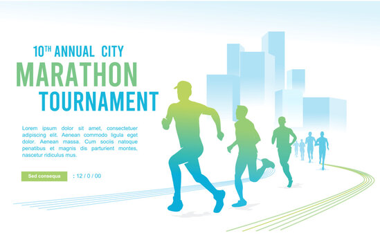 Great elegant vector editable marathon poster background design for your marathon championship event	