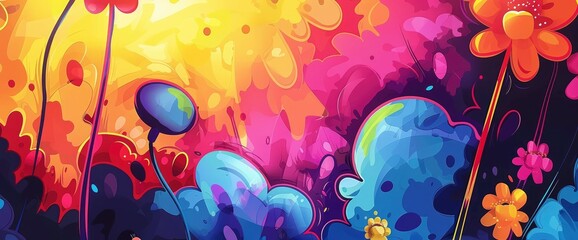 Abstract Designs With A Whimsical Touch, Cartoon Style, Background