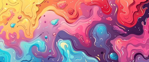 Obraz premium Abstract Designs With Fluid, Organic Shapes, Cartoon Style, Background