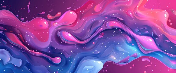 Abstract Designs With Fluid, Organic Shapes, Cartoon Style, Background