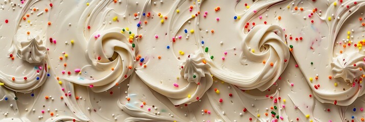 Cake frosting texture with sprinkles on top 
