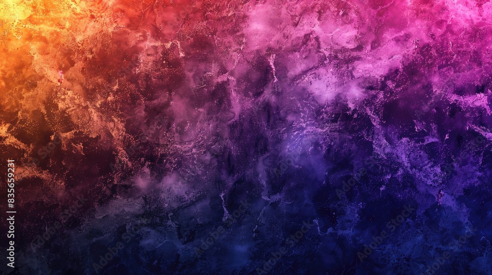 Poster vibrant abstract color gradient banner design with dark grainy texture and space for text