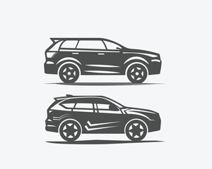 car silhouettes art design flat vector