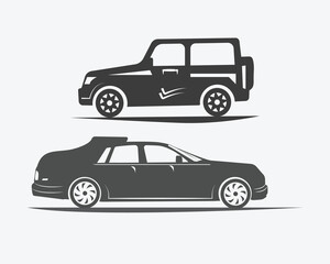 illustration of a car car silhouettes design