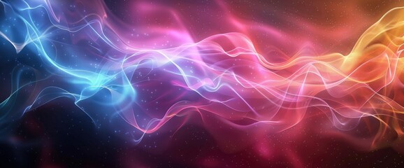 Fototapeta premium Abstract Energy Waves With A Holographic Sheen, Cartoon Style, Background