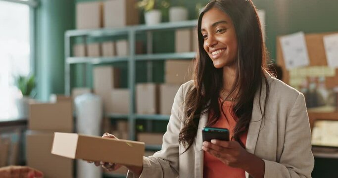 Woman, payment and smart watch with electronic transaction, sustainable store and small business. Worker, smile and entrepreneur with happy retail employee, customer and shopping for pay and business