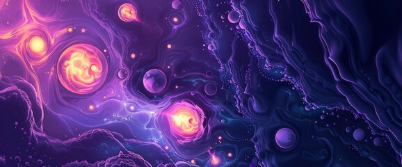 Abstract Gravitational Energy Fields, Cartoon Style, Background