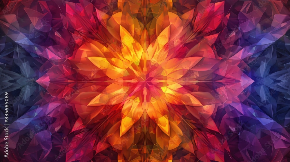 Aufkleber abstract kaleidoscope background with multicolor unique design
