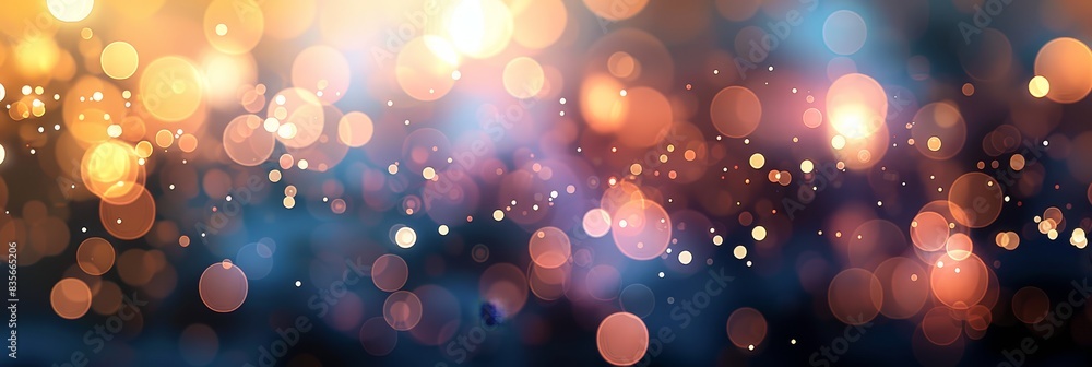 Poster abstract bokeh lights on warm background - warm glowing abstract bokeh lights with defocused particl