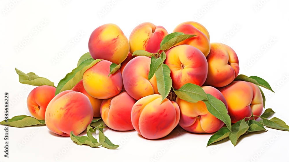 Wall mural peaches with leaves - Wall murals