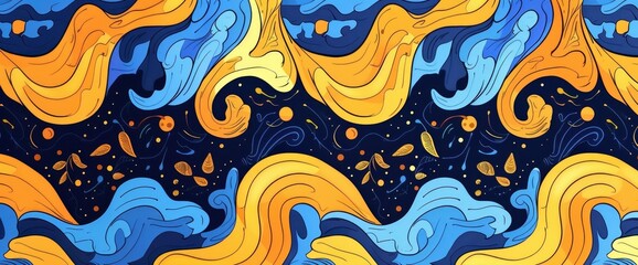 Abstract Patterns With Repetitive Motifs, Cartoon Style, Background