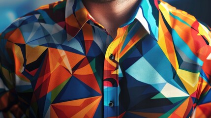Digital shirt design with geometric patterns