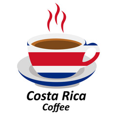 costarica coffee cup logo design vector illustration