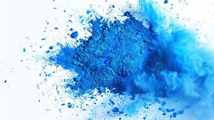 Obraz premium Birds-eye view of a vibrant blue powder pile for Holi festival